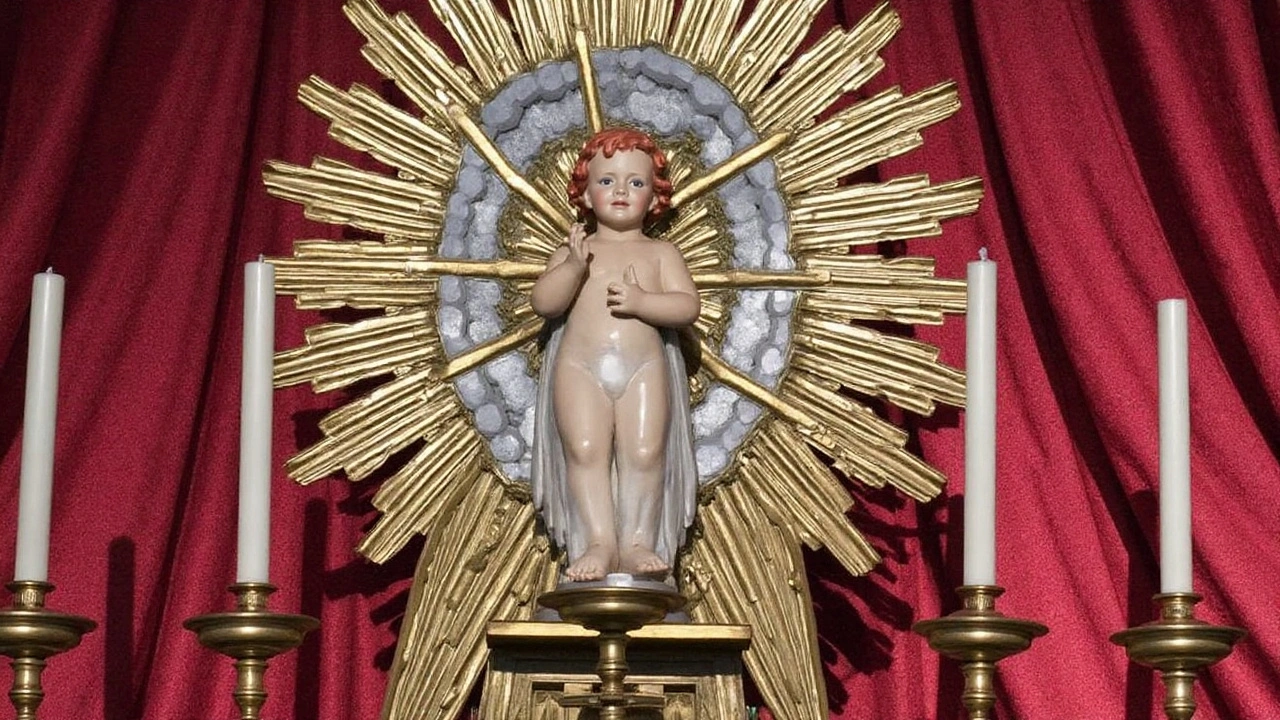 Bambinello de Padre Pio exposto no Santuário de San Salvatore in Lauro, Roma